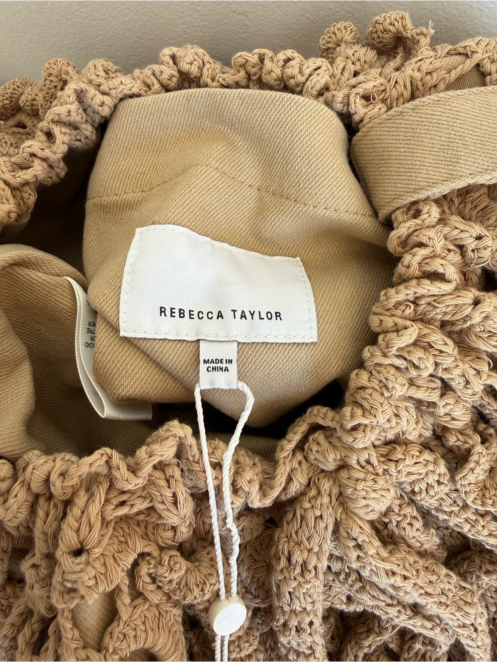 Rebecca Taylor Floral Crochet Jellyfish Bag NWT Goldenrod - Picture 10 of 16
